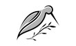 Simple pied stilt birds silhouette vector design