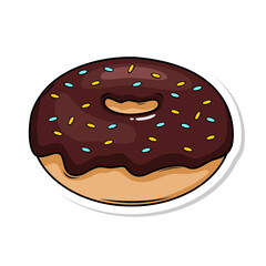 Delicious donut vector hand draw illustration