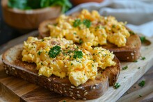 Toasted Bread With Egg Topping