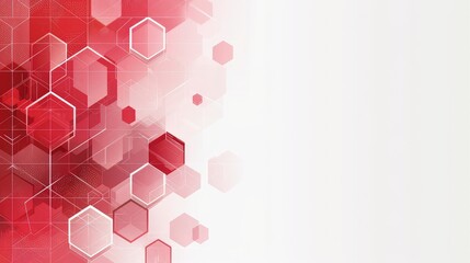 Abstract red geometric background with hexagonal shapes in a vector presentation design