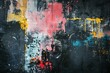 expressive paint strokes messy smudges on old black wall abstract photograph