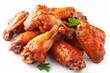 Buffalo wings American cuisine on white background