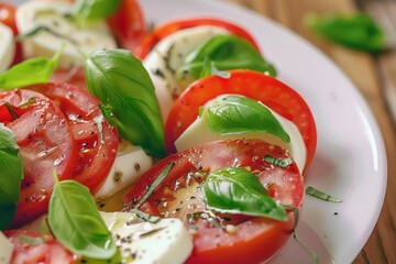 Wall Mural - Caprese salad with mozzarella and tomatoes an Italian starter