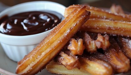 Sticker - Cinnamon sugar churros dipped in chocolate sauce