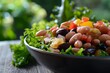 Close up of bean and raisin salad
