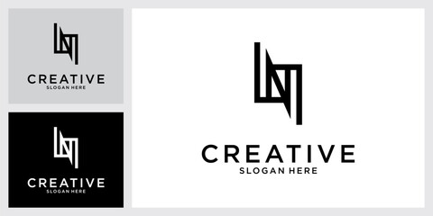 LN or NL initial letter logo design vector