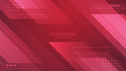 Aufkleber - Abstract Red Futuristic Background. Geometric Banner Design With Diagonal Shape Layer. Vector Illustration