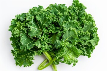 Sticker - Fresh kale viewed from above on white background