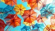 Colorful umbrella background in color painting style.