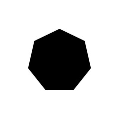 Wall Mural - heptagon icon black vector , Geometric shapes 3d icon simple illustration for web and app..eps