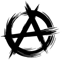 Wall Mural - Abstract silhouette of anarchy symbol