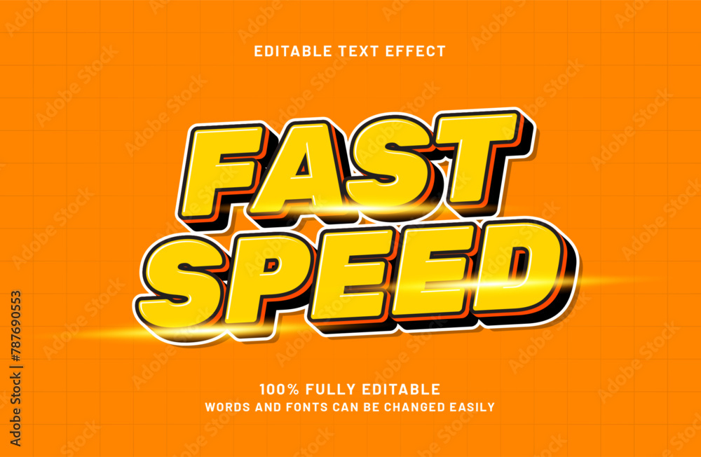 fast speed editable text effect in race style Stock Vector | Adobe Stock