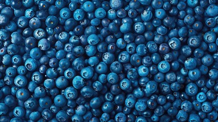 Wall Mural - Beautiful organic background made of freshly picked blueberries