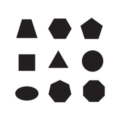 Poster - Geometric shapes,Vector basic shapes icons. Editable sign flat illustration for web and app..eps
