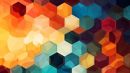 Wall Mural - abstract graphic using octagons with color inspiration from different countriy's falgs