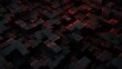 abstract pattern made of red and black squares, in the style of dark gray and dark black, surreal cyberpunk iconography