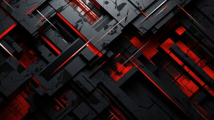 Wall Mural - black, red and gray cross pattern wallpaper image, in the style of abstraction gamercore