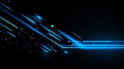 Sticker - blue arrow and other lines on a black background, in the style of light blue and dark black, hd mod, rough clusters