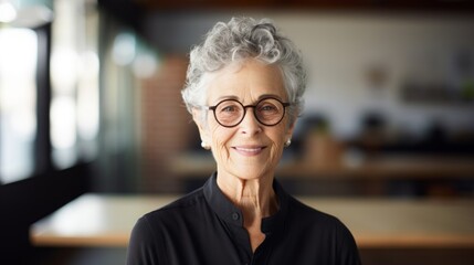 Sticker - elderly business woman smiling