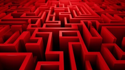 Sticker - Red maze style background