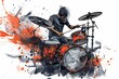 illustration of a drummer playing the drum set