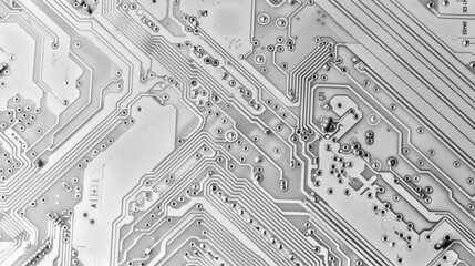 Aufkleber - White texture background of printed circuit board. Computer technology background. Information tech. Space for text. Gray scale pcb background