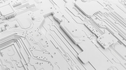 Aufkleber - White texture background of printed circuit board. Computer technology background. Information tech. Space for text. Gray scale pcb background