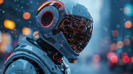 illustration AI robot using cyber security to protect information privacy.3D rendering .AI robot using cyber security to protect information privacy