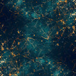 Step into the future with this minimalist cybernetic network background in teal and brown hues, generated by AI for a captivating digital display. AI generative.
