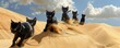 Different breeds of desert cats