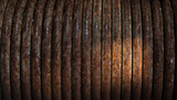 Fototapeta Tulipany - Old rusty metal coil, closeup of photo, background and texture