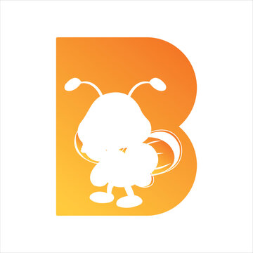 Initial letter B bee logo design