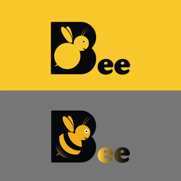Initial letter B bee logo design