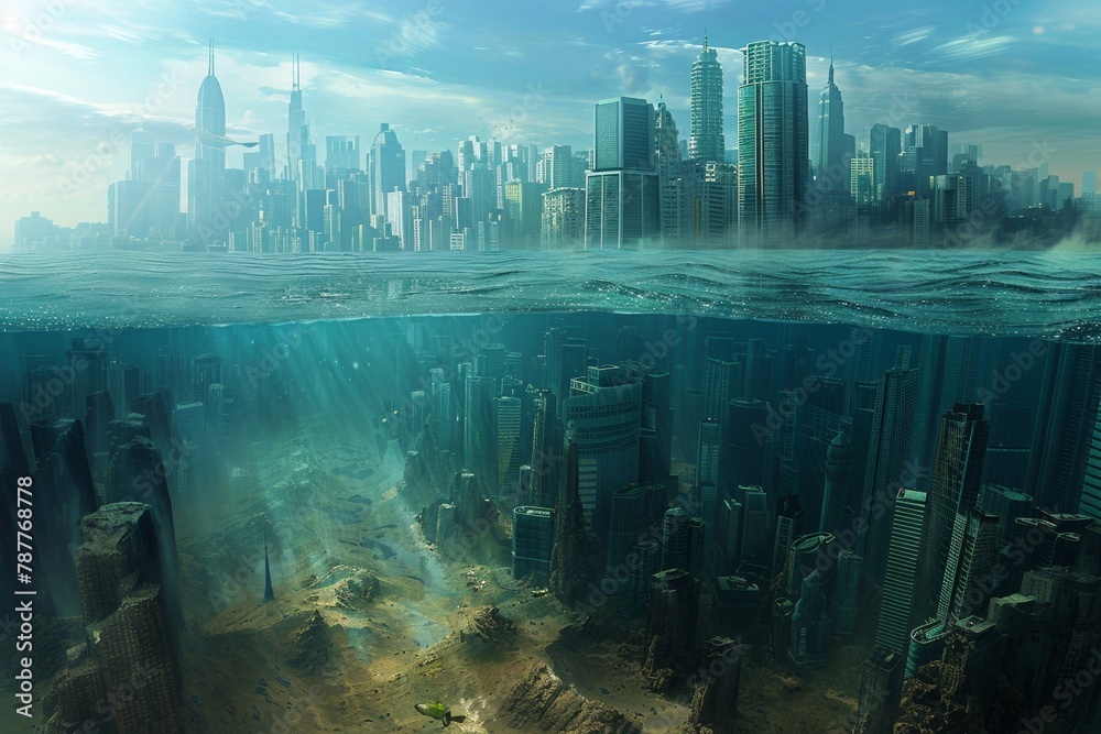A dystopian future where climate change has destroyed the world. with ...