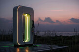 Fototapeta Łazienka - Ev charging station, green energy power, ev car
