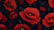 Seamless red poppy pattern for Black Day remembrance