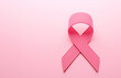 Breast cancer. Pink ribbon as a symbol of breast cancer awareness. 3d render