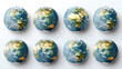 Set of transparent globes of Earth, generative Ai