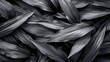  A monochrome image of assorted leaves against a uniformly black-and-white background