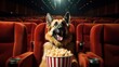 German Shepherd enjoying a popcorn-filled playtime