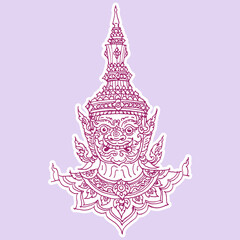 Wall Mural - illustration of giant in Thai style vector for card decoration illustration