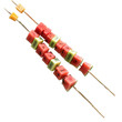 Breakfast fruit kebabs with cubes of watermelon honeydew and cantaloupe threaded onto skewers and served