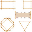 Bamboo picture frame, set of bamboo vine frames isolated on white background. Vector, design illustration. Vector.
