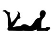 © Giovanni.Seabra - black vector image silhouette modern yoga exercises, beauty, body line art. For use as a brochure template or for use in web design.