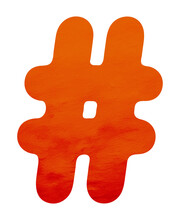 PNG Orange Hashtag Sign, Transparent Background