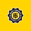 Vintage Initial Bt Best Trophy Fotball Competition Badge Emblem Logo Design