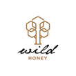 Wild Forest Honey On Tree .Natural Nectar Honeycomb logo 