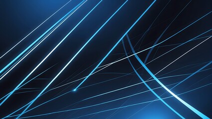 Poster - Blue abstract lines come together and define the direction, and technology background. 