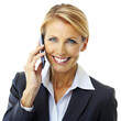 Businesswoman talking on a cell phone - PNG file