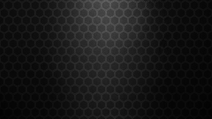 Canvas Print - Closeup view of the black geometric hexagon